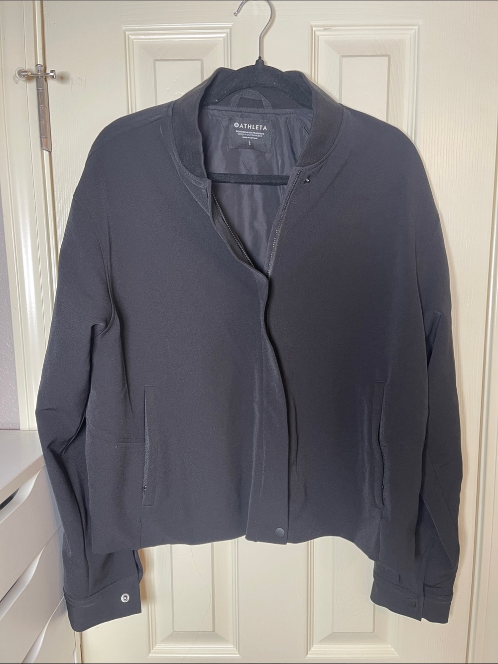 Athleta Black Lightweight Bomber Jacket